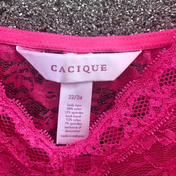 CACIQUE Pink Sexy Chamise Teddy Lingerie SZ 20/24 - Picture 8 of 9